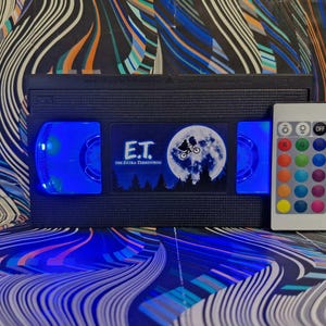 Retro VHS Lamp, 80s, 90s, Birthday gift, Christmas, Halloween, Gift for baby, Movie poster, Horror movie, Office accessory, Blockbuster