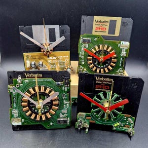 Clock with computer board, Tech gift, Unique desk clock, Gift  for geek, Office desk accessory, Handmade clock, Recycle computer clock
