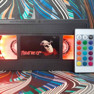 Retro VHS Lamp, 80s, 90s, Birthday gift, Christmas, Halloween, Gift for baby, Movie poster, Horror movie, Office accessory, Blockbuster