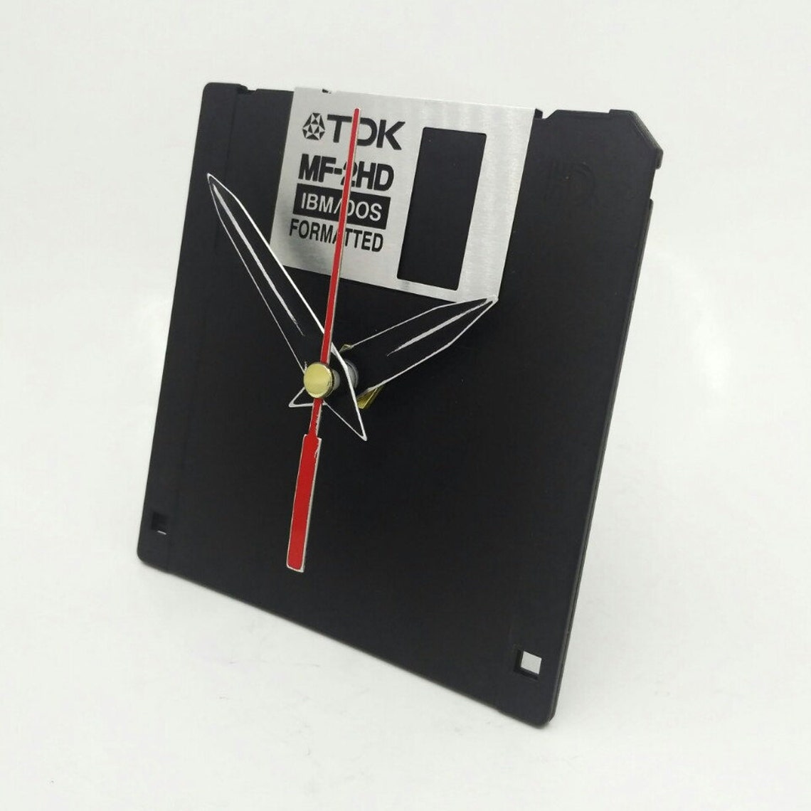 Floppy Disk Clock Hard Drive Office Desk Accessory Handmade Etsy