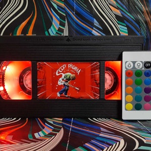 Retro VHS Lamp, 80s, 90s, Birthday gift, Christmas, Halloween, Gift for baby, Movie poster, Horror movie, Blockbuster, VHS tapes