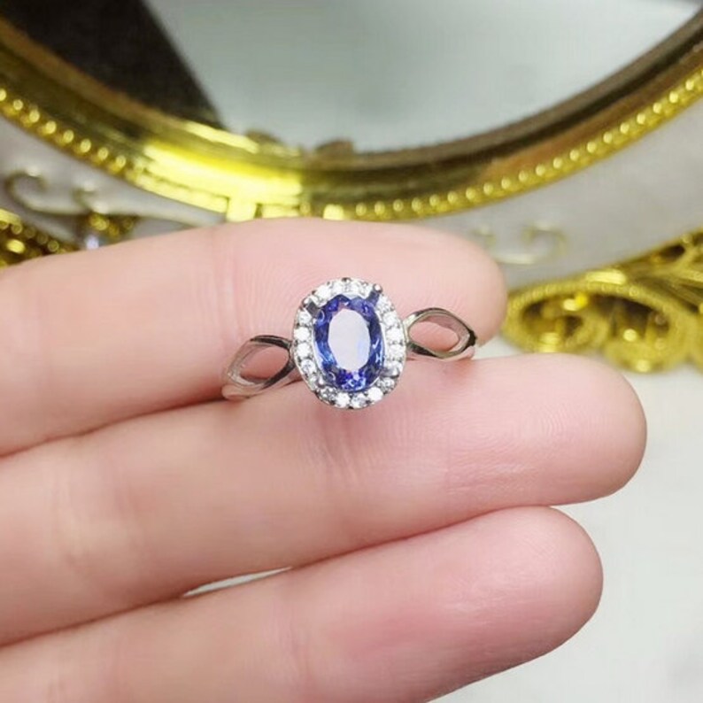 luxury Ring Oval cut Ring Natural Tanzanite Ring,925 Sterling Sliver,Engagement Ring,Wedding Ring solitaire Ring