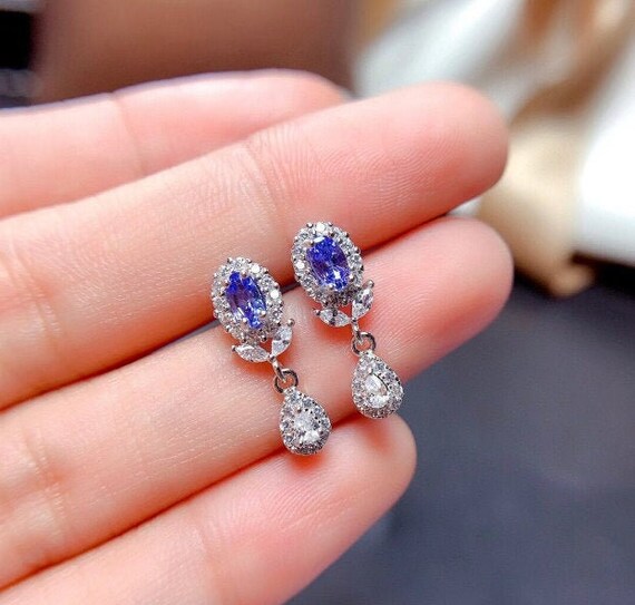 Silver on sale tanzanite earrings