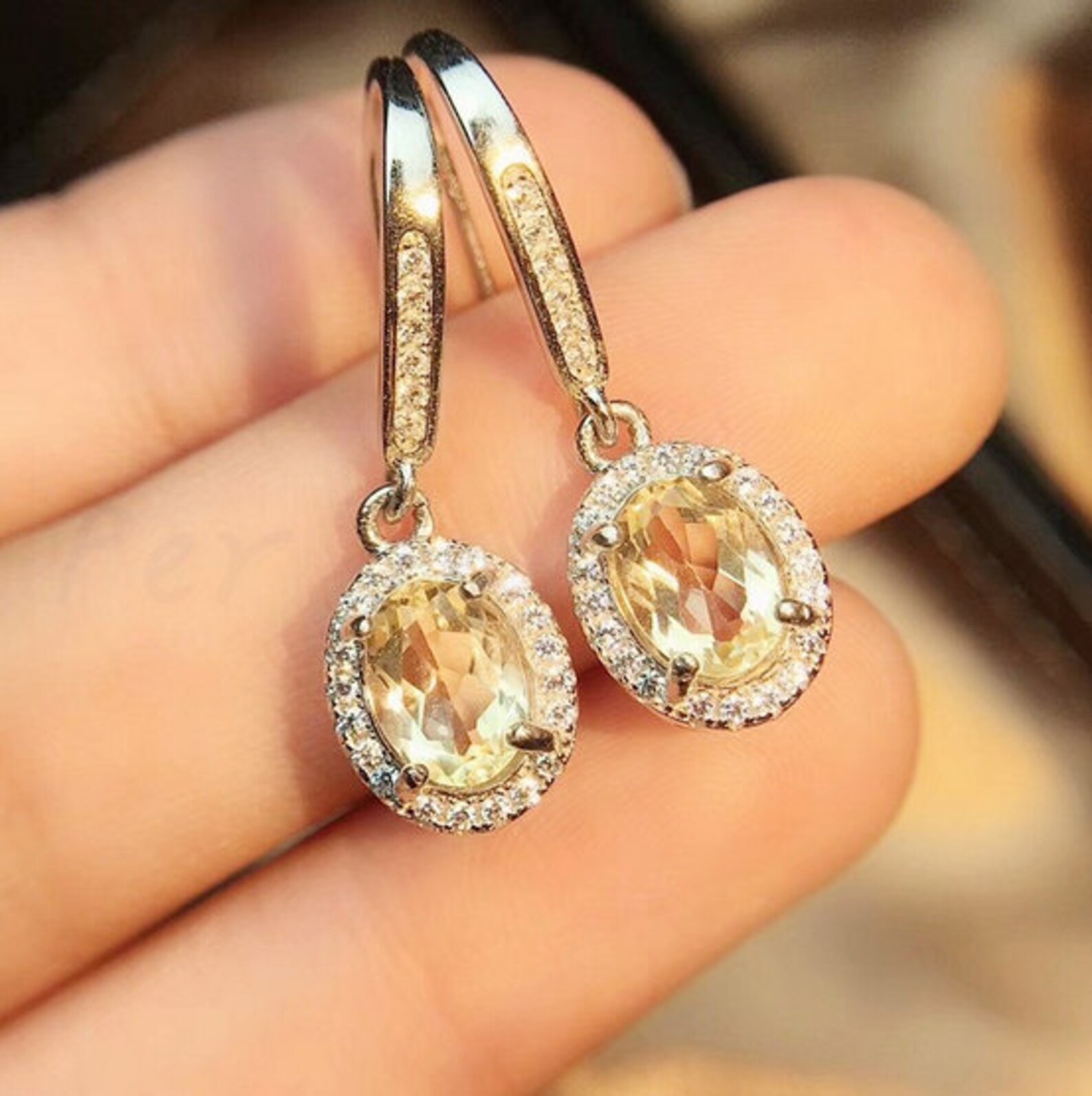 Natural Citrine Drop Earrings 925 Sterling Silver Citrine Etsy UK