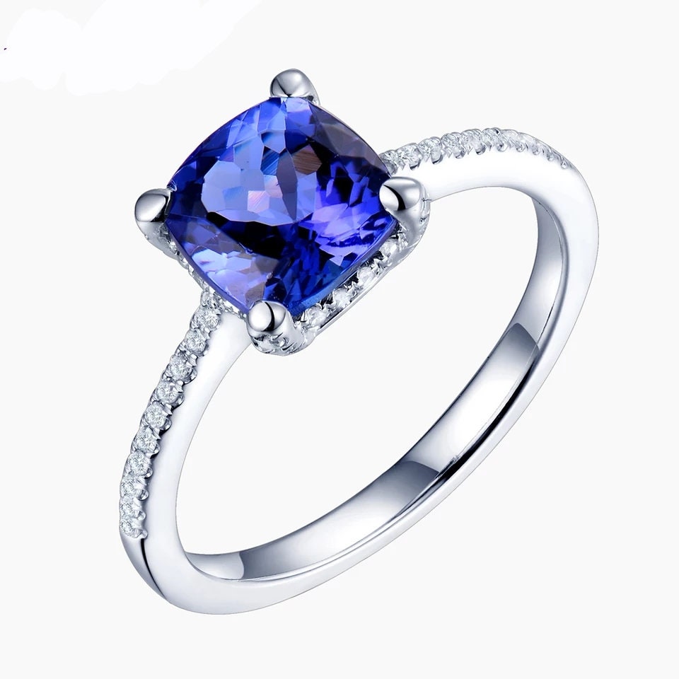 Tanzanite Ring 925 Sterling Silver Engagement Ring Wedding - Etsy