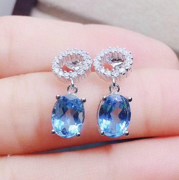 Etsy blue topaz earrings deals