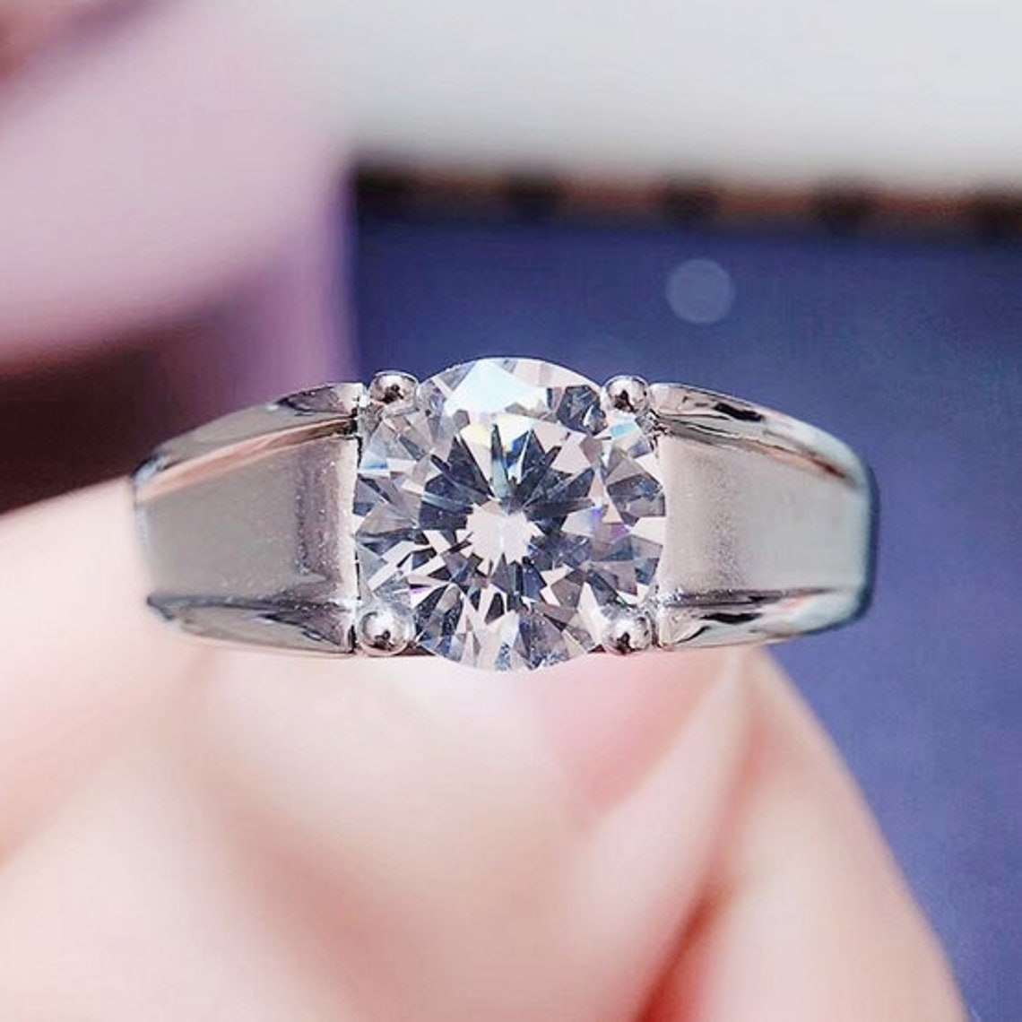2 Carat Moissanite 925 Sterling Silver Ring