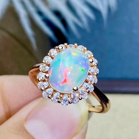 Jamie Joseph | All Gold Mexican Fire Opal Prong Ring at Voiage Jewelry
