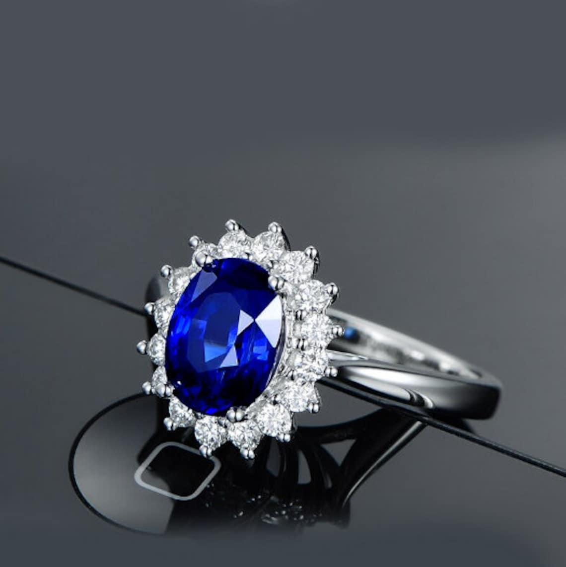 Sapphire Woman Ring Sapphire Ring 925 Sterling Silver Etsy
