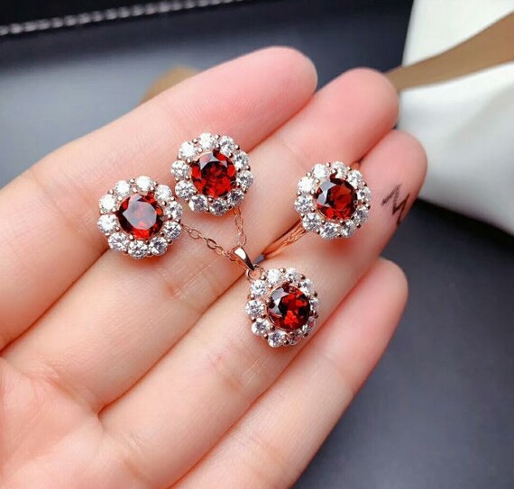 Garnet jewellery set deals