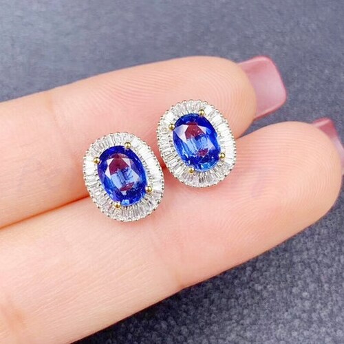 Natural Tanzanite Studs Earrings, shops 925 Sterling Silver, Tanzanite Studs Earrings, Tanzanite Earrings, Luxury Earrings, Oval Cut Earrings
