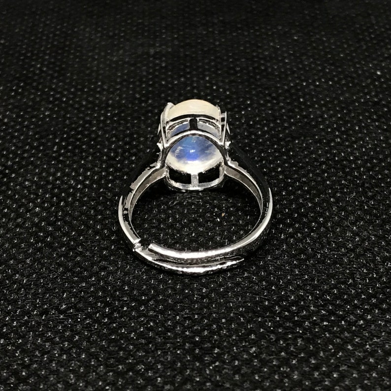 White Rainbow Engagement Ring 925 Sterling Silver Natural White Rainbow Ring Luxury Ring RingBand Wedding Ring Oval Cabution Ring