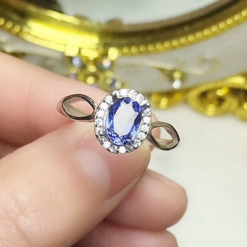 luxury Ring Oval cut Ring Natural Tanzanite Ring,925 Sterling Sliver,Engagement Ring,Wedding Ring solitaire Ring