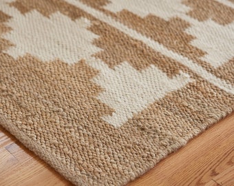 Turkish Bohemian Rug 4 x 3 Hemp Sumek Jute Rug Oriental Geometric Home Decor Anatolian Rug Traditional Indian Hemp Shuttle Rug