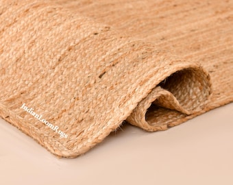 Natural Jute Rug - Jute Braided Rug, Bohemian Jute Rug, Rectnagular Jute Rug, Boho Decor Rug, Jute Area Rug, Jute Rug for Easter