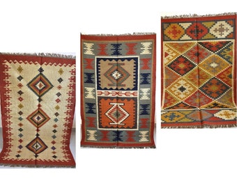 Woll- Und Juteteppich In Roter Farbe, Handgefertigter Kilim Dhurrie Teppich, Traditioneller Indischer Woll-Juteteppich, Benutzerdefinierte Größe Juteteppich, Handgeflochtener Kelimteppich