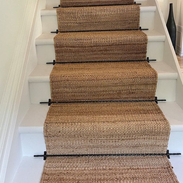 Natural Jute Runner - Stair Runner, Self Fit Stairs Runner, Hemp Jute Runner, Custom Size Jute Runner, Eco Friendly Jute Runner