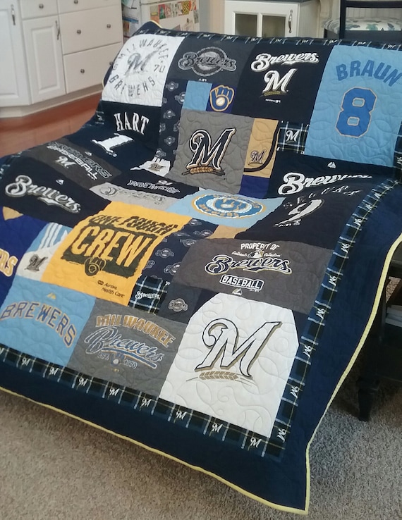 Custom T shirt quilt, mosaic T-shirt quilt, memory tee shirt blanket, Deposit Only