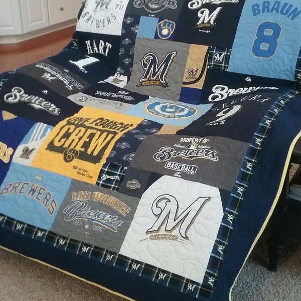 Custom Tshirt quilt, mosaic T-shirt quilt, memory tee shirt blanket, Deposit only