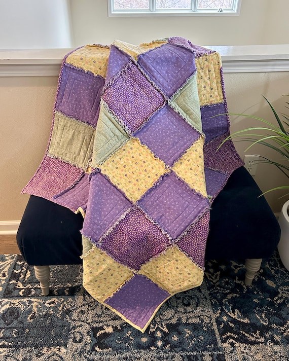 Flannel patchwork rag quilt lap quilt charity blanket baby quilt