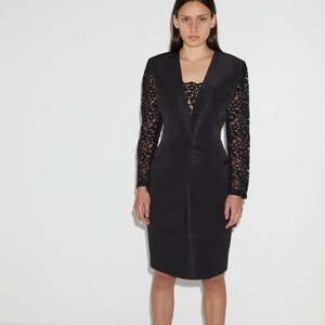 Vintage Merivale Australian designer black lace matching blazer and skirt suit