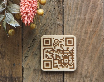 QR-Code Magnet QR Code personalisiert Kühlschrankmagnet aus Holz persönliches Geschenk