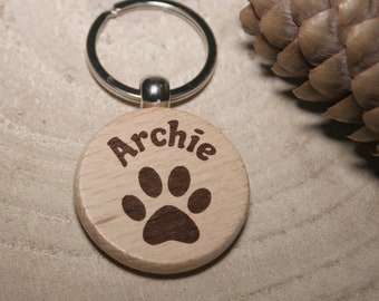 Schlüsselanhänger personalisiert mit Hundenamen Schlüsselanhänger aus Holz Hundeanhänger personalisiert, persönliches Geschenk