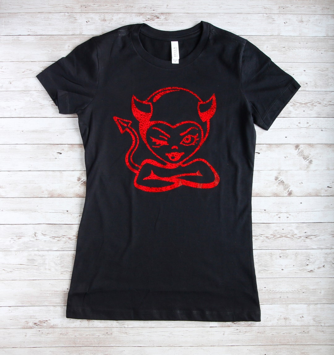 TShirt mit einem TeufelMotiv,Damen TShirt,TShirt für Frauen mit