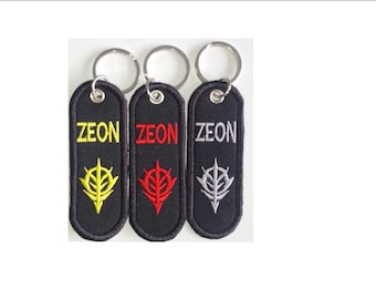 2 pcs Gundam Zeon Logo Military Tactical Morale Embroidery Morale Patch Tag keychain