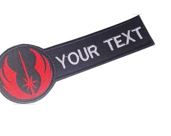 2 pcs Star Wars Jedi Order Custom name text Embroidered Patch