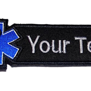 2 Pcs. Perzonalized Custom Name Text  Paramedic Medic EMT EMS Rescue Embroidered Patch 4-5"X1.5"