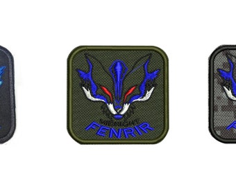 2 Pcs Gundam Fenrir Military Tactical Morale Embroidery Morale Patch Hook Backing size 7.5cmx7.5cm