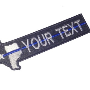 Benutzerdefinierten Namen Texas Band dünne blaue Linie Embroideoral Patch Haken sichern)
