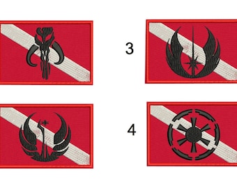 2 Pcs Scuba Diving Diver Dive Flag Star Wars  Embroidered Patch