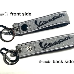Custom Perzonalized  Motorcycle Scooter Biker Reflective Embroidered Tag Keychain Keyring Key holder