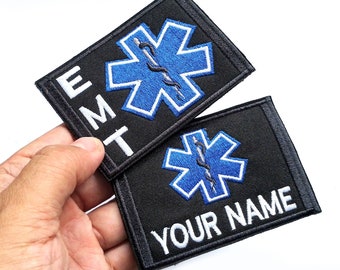 Personalized Custom Name EMT EMS Paramedic Rescue Embroidered Slim Credit Card Case Holder Bussiness Card