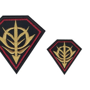 Gundam Zeon Logo Military Tactical Morale Embroidery Morale Patch Hook Backing 2pcs