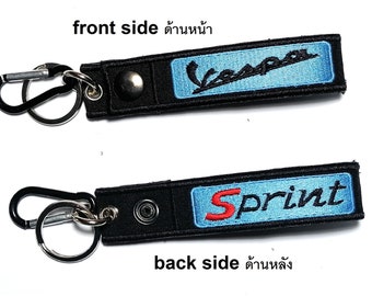 Custom Perzonalized  Motorcycle Scooter Biker Reflective Embroidered Tag Keychain Keyring Key holder