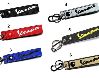 Custom Perzonalized  Motorcycle Scooter Biker Reflective Embroidered Tag Keychain Keyring Key holder