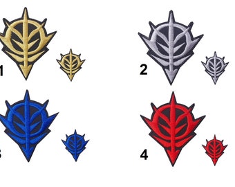 2 Set Gundam Zeon Logo Military Tactical Morale Embroidery Morale Patch Hook Backing 4pcs