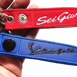 Custom Perzonalized  Motorcycle Scooter Biker Reflective Embroidered Tag Keychain Keyring Key holder