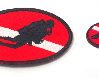 Scuba Diving Diver Rescue Embroidered Patch 2 Pcs. #A