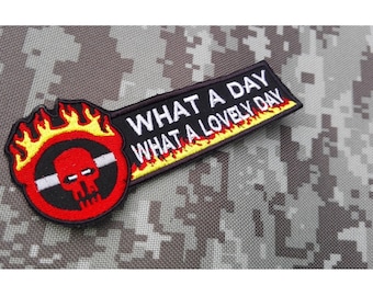 2 Pieces Mad Max Skull Biker What a Day What a Love Day Motorcycle Biker Accessories Embroidered Hook Backing  patch Gift For Friend