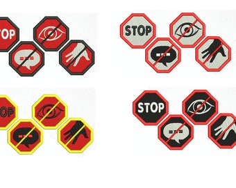 Dog Patch   Do Not Distract Working Dog  NO Touch NO Talk NO Eye Contact Patch Embroidered Hook backing (4pcs)