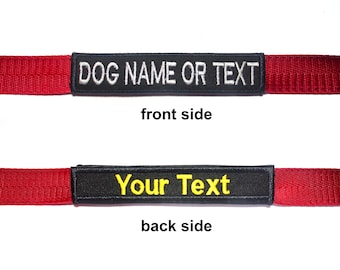 Double Side Personalized Custom Name or Text Embroidered Leash Warp Sevice Dog Colla Fit For 1" Wide Leash