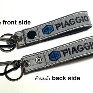 Custom Perzonalized  Motorcycle Scooter Biker Reflective Embroidered Tag Keychain Keyring Key holder