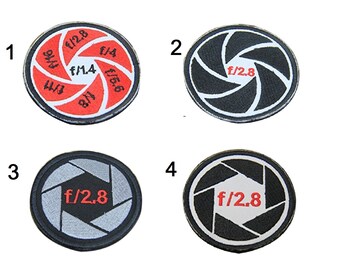 2 Pcs Camera f2.8 f1.4  Military Tactical Morale Embroidery Morale Patch