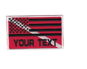 Custom Name text Scuba Diving Diver Flag Rescue Hook Backing Patch