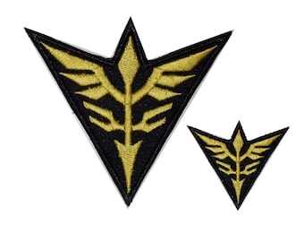 2 set Gundam Neo Zeon Military Tactical  Embroidery Morale Patch Hook Backing 2pcs