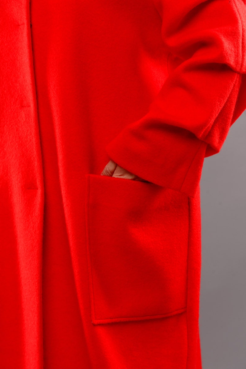 Cozy loose fitting warm cashmere woman coat